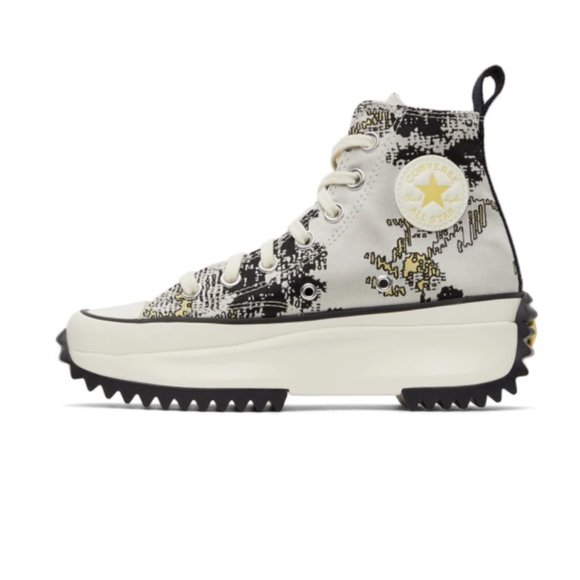Unisex Grey & Yellow Hybrid Floral Run Star Hike Hi Sneakers from CONVERSE - Picture 11 of 11
